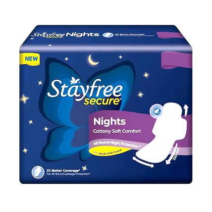 Stayfree Secure Nights Cottony Soft Comfort 